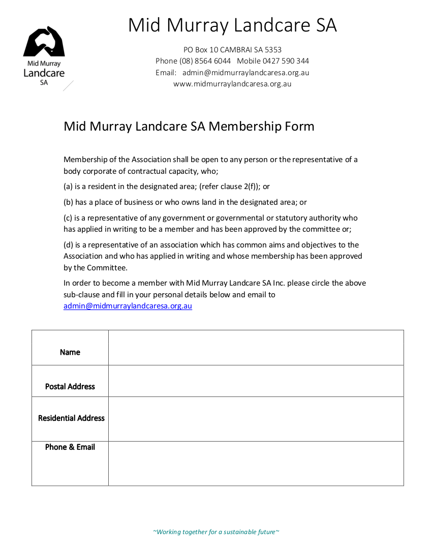 membership application